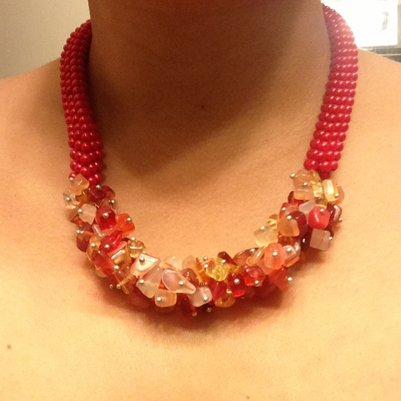 Red beaded necklace