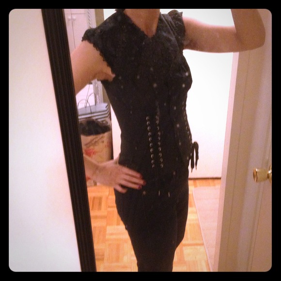 **SOLD** Black corset-like top