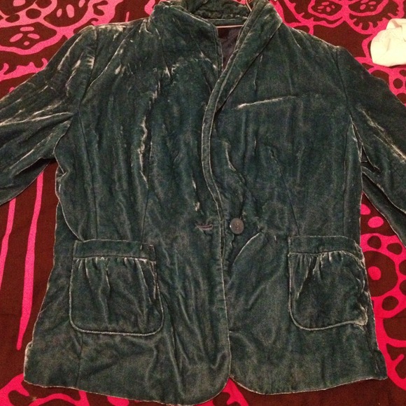 Suede green blazer