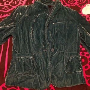 Suede green blazer