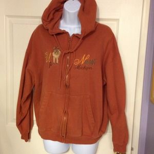Jacket hoodie burnt orange color