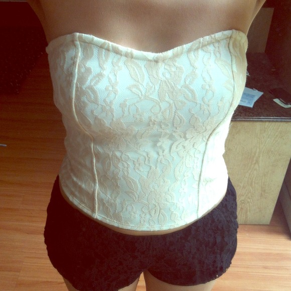White and light pink bustier
