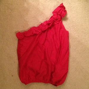 Forever 21 Pink Ruffles over the shoulder tank