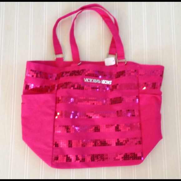 Victoria secret pink sequins bag