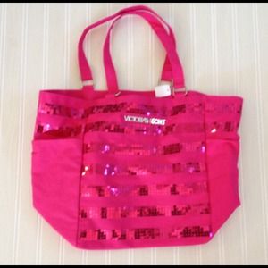 Victoria secret pink sequins bag