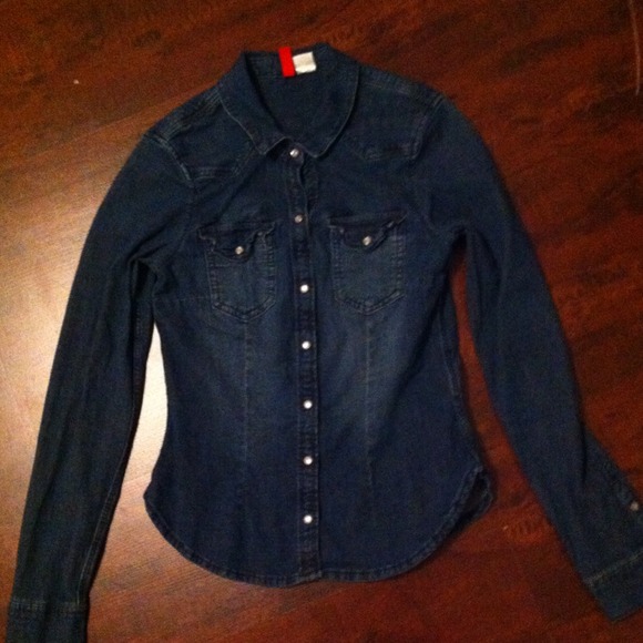 Denim button down