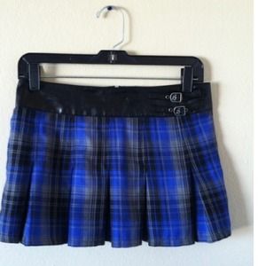 Black and Blue Plaid Skirt