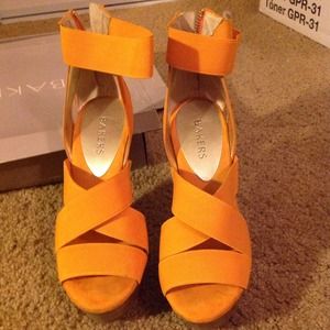 Bakers orange wedge sandal