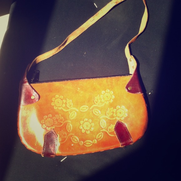 Bohemian leather clutch