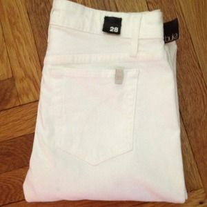 Joe's Jeans Skinny Cuffed Cropped Denim in White