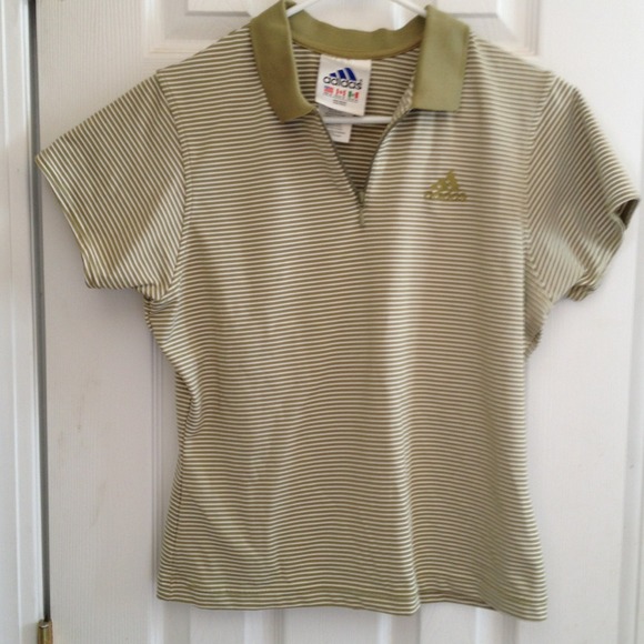 !!!Reduced!! Adidas green and white golf shirt