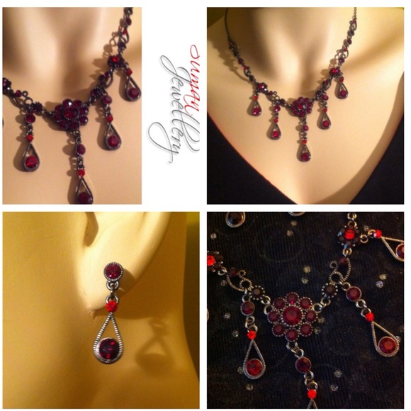 ⏬Reduced⏬Red ruby necklace set❤ - Picture 1 of 4