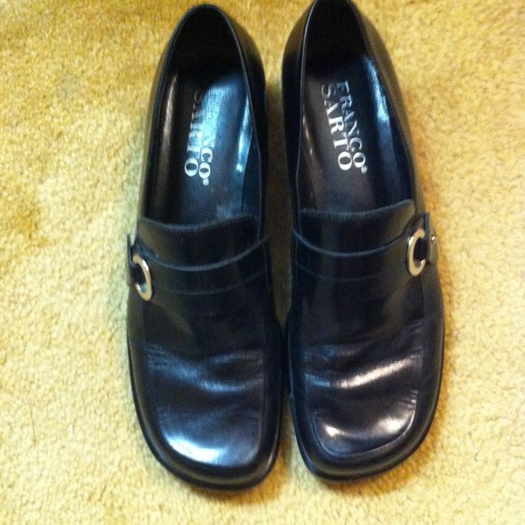 franco sarto black loafers size 8