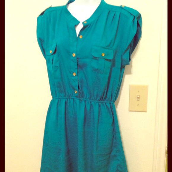🚫BUNDLED 🚫F21 teal summer dress with brown