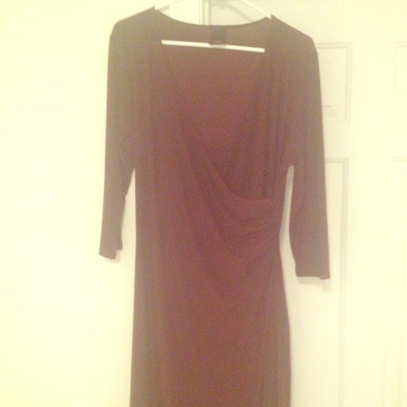 Brown jersey faux wrap dress. Size XL. Worn once.