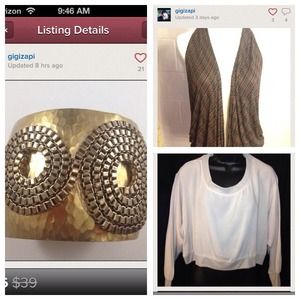 Bundle free people top, bracelet and off shoulder