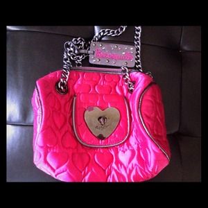Betsey Johnson satchel pink satin