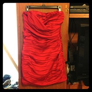 Strapless Red Party Dress