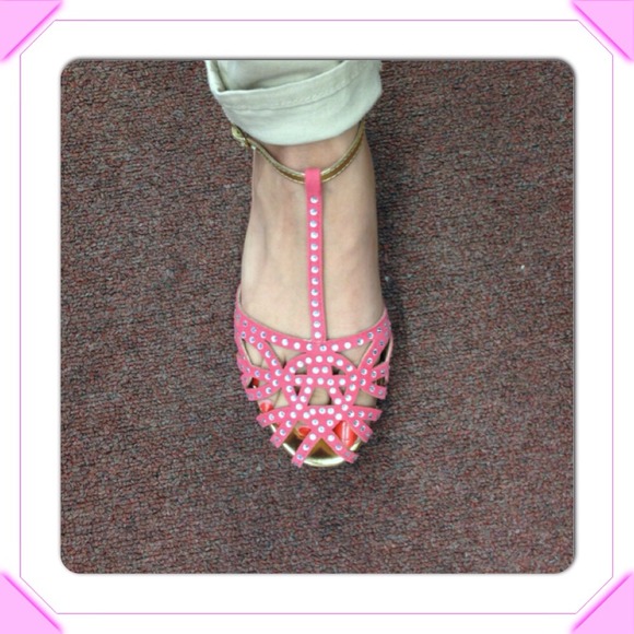 Pink and gold sandals