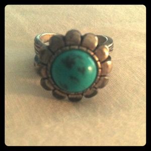 Teal Stone Flower Ring!