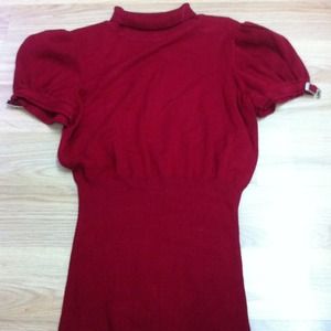 Red short sleeve sweater