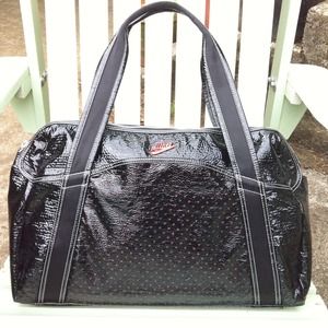 Sexy Nike black patent leather and red tote