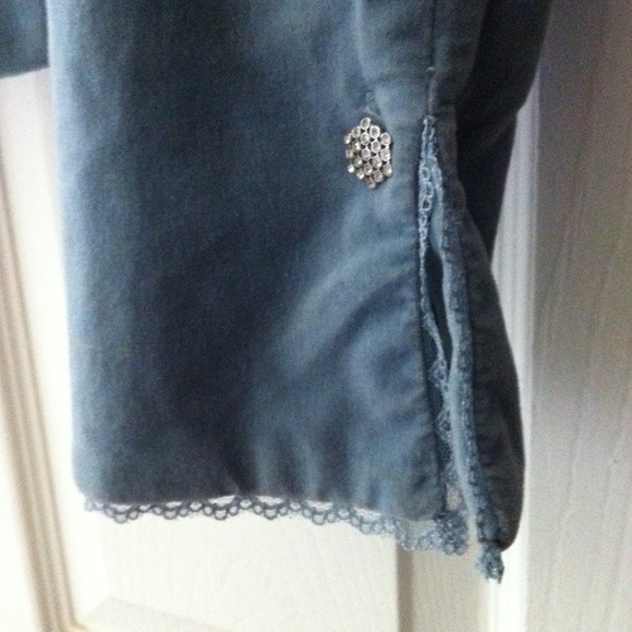 Blue velvet style jacket - Picture 3 of 3
