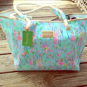 Lily Puiltzer beach tote bag