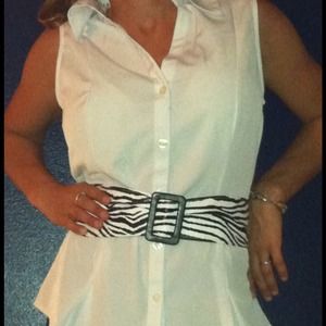 Dress 2 impress!  White button collar top!