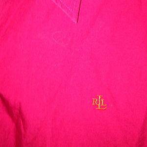 Hot PINK and Orange accent Ralph Lauren LS Top