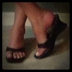 SOLD--Steve Madden Leather Wedges