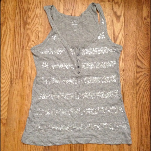 BNWT never worn small grey sequin tank top