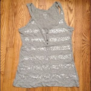 BNWT never worn small grey sequin tank top