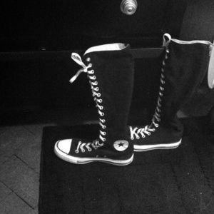 High calf black ,back zip up Chuck Taylor Converse