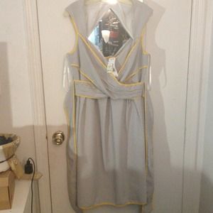 Yellow corded pinstripe dress