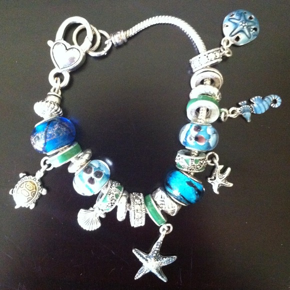 Beach themed charm bracelet