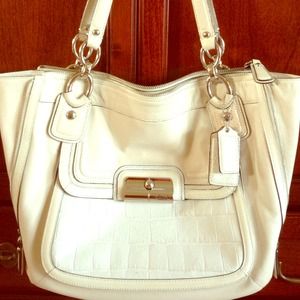 Authentic White COACH Tote