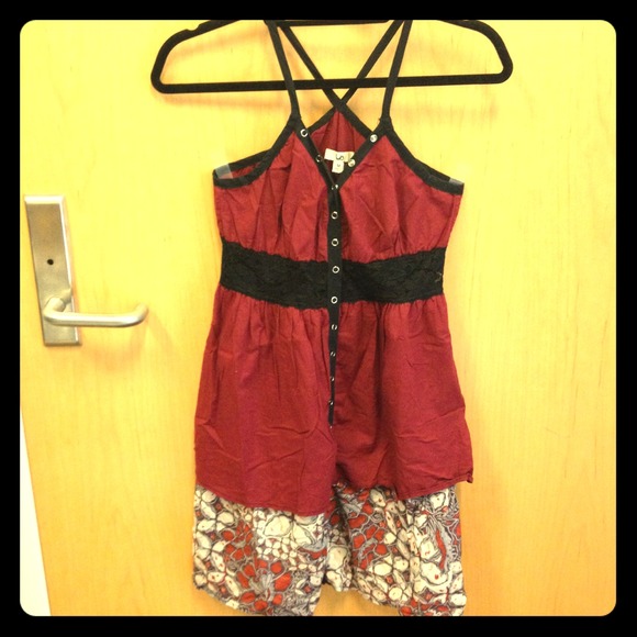 Beautiful summer dress in a deep red