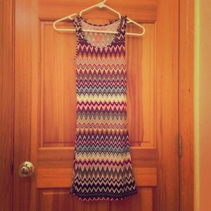 American Twist: Pink Zigzag Racerback Tank Dress