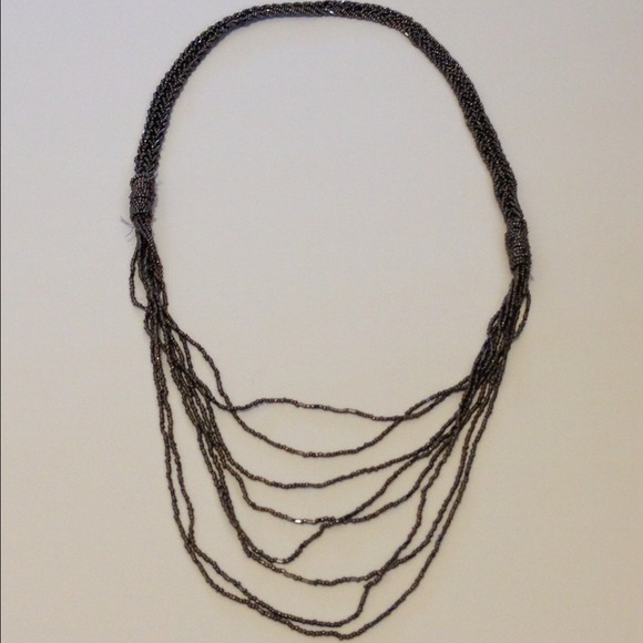 Silver beaded braided necklace!
