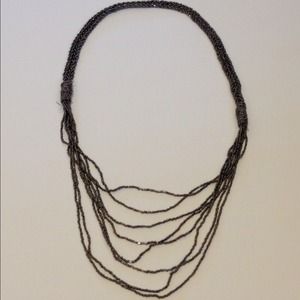 Silver beaded braided necklace!