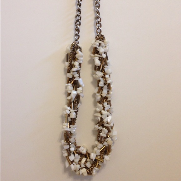 Seashell and gold chain choker