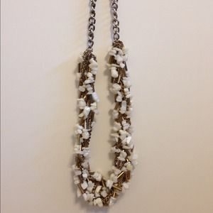 Seashell and gold chain choker