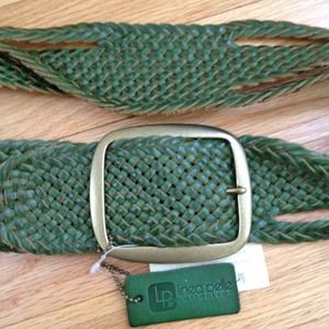 SOLD Linea Pelle Green Woven Leather Belt