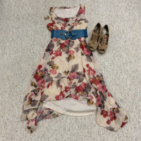 Dresses & Skirts - Floral high-low sleeveless dress