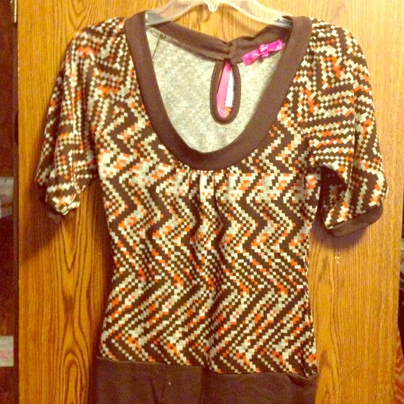 Joyce Leslie Brown/orange Top - Picture 1 of 4