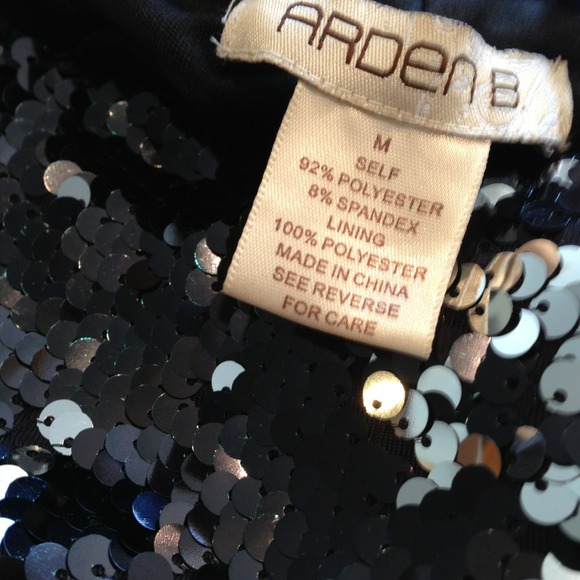 ❌SOLD❌Arden B. Black Silver Strapless Sequin Dress - Picture 3 of 4