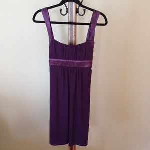 Purple dress with satin straps and belt