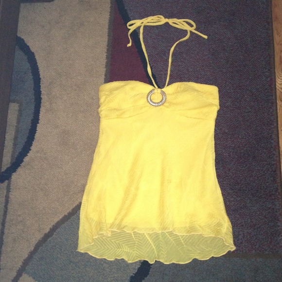 A. Byer yellow sexy tube top w/ padded bra - Picture 1 of 4