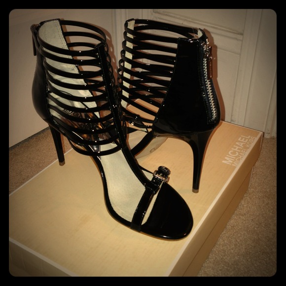 Michael Kors Patent Caged Heels - Picture 1 of 2